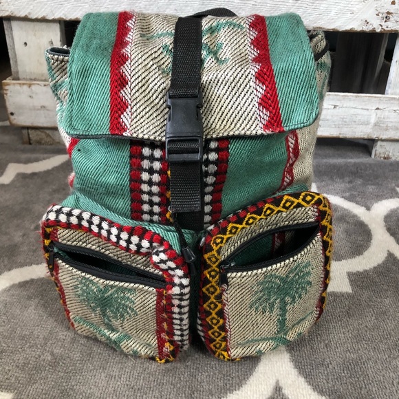 Handbags - Palm Tree Tropical Vacation Backpack Lounge India Well Made zippers Pockets